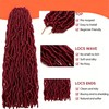 Faux Locs Crochet Hair Burgundy Soft Locs 24In Braids Hair