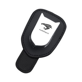 InnoWave Car Sun Visor Glasses Clip, HARRIER Leather Car Glasses Clip, Sunglasses Storage, Car Eyeglass Holder, Easy Installation, Black