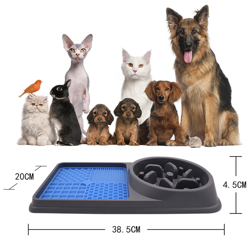 2 in 1 Slow Feeder Dog Bowls and Licking Mat