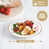 MATANA 100 Premium White Plastic Bowls with Gold Rim, 360ml
