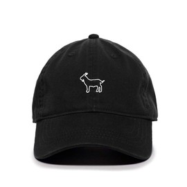 Tech Design Goat Baseball Cap Embroidered Cotton Adjustable Dad Hat Black