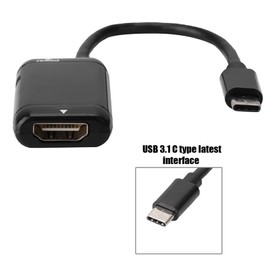 USB 3.1 Type C to Adapter, Small Size Plug and Play for Phone Tablet, 10Gbps Ultra High Speed, HD Video Output with, Audio and Video Processing