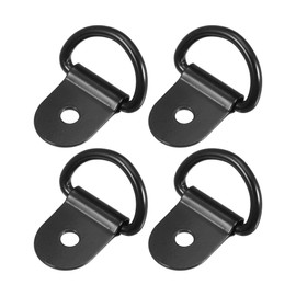 X AUTOHAUX D-Ring Tie Down Anchor D-Ring Anchor Lashing Rings for Trailer Truck Boat RV ATV SUV Car 3mm Diameter Black 4pcs