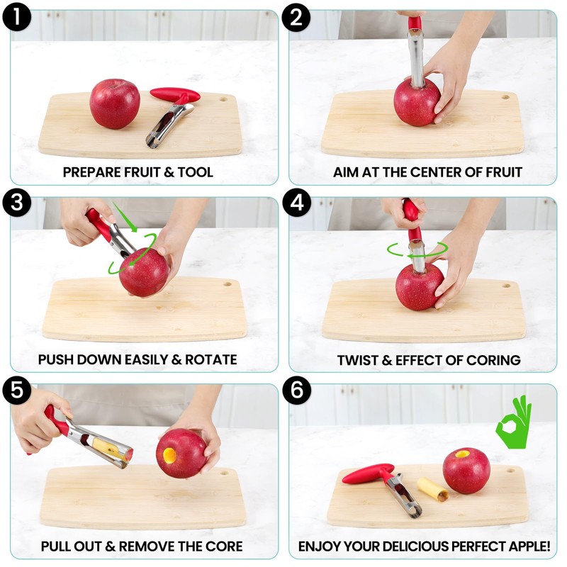 SCHVUBENR Premium Apple Corer Tool - Easy to Use and