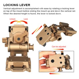 MIRAGETARGET L4 G24 Rhino Mount PVS 14 NVG Helmet Mount Night Vision Goggles Mount Compatible with All Models of PVS 15/PVS 18/PVS 14/PVS 7(TAN)