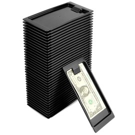 QWORK Black Check Holders, 36 Pcs Check Presenters Trays, Check Tip Holder for Receipts, Cash, Credit Cards, Used in Restaurants, Cafes, Bars, Hotels and Dining