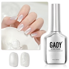 GAOY Pearl Gel Nail Polish, 16ml Shimmer Mermaid Gel Polish, Soak Off UV Light Cure for Nail Art DIY at Home, Shimmer White