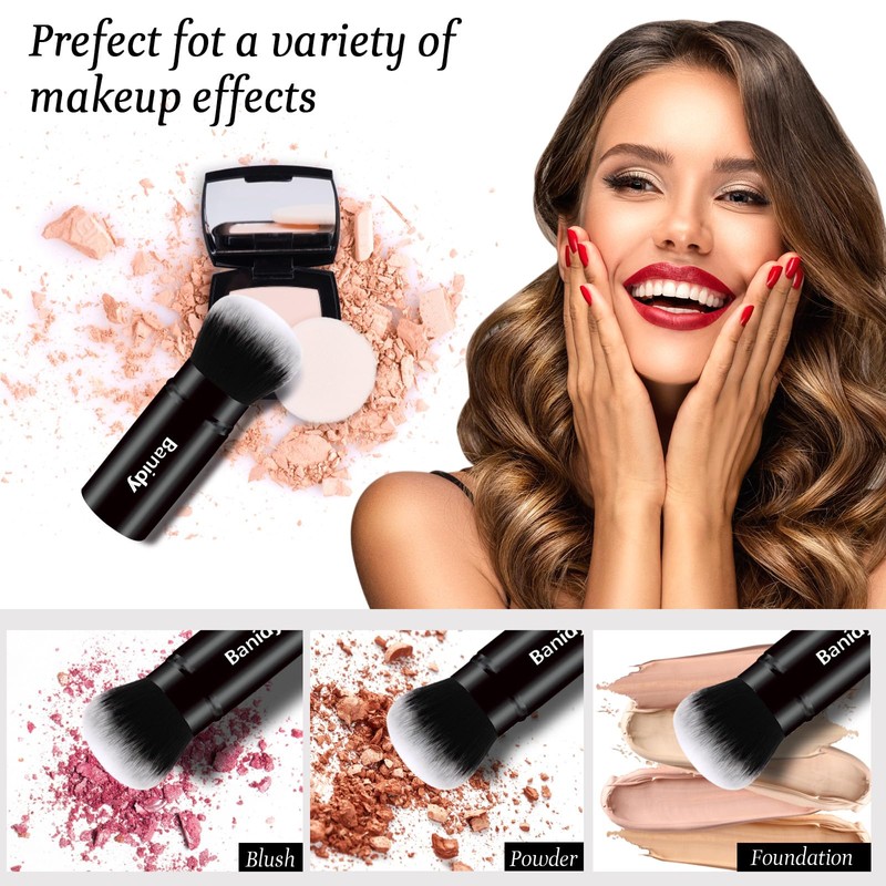 NOVIIML rush Kabuki Face Brushes Retractable Travel Blush Brush Portable