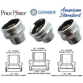 American Standard All 3 Ball End Shower Arm Adapter Set | shower accessories | Replacement