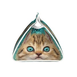 DSSWTP Blue eye cat Tissue Box Cover Rectangle PU Leather Facial Tissue Case Paper Holder Organizer for Decor Bathroom Vanity Countertop Bedroom Dresser Night Stand Desk Tabletop Car Office