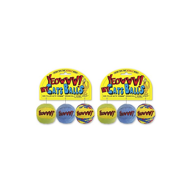 Yeowww! My Cats Balls, 2 Packs with 3 Balls per