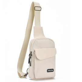 Seoky Rop Small Crossbody Bags for Women Men Nylon Water Resistant Sling Bag for Running Workout Travel, Beige, Small, Sling Backpacks