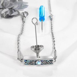 Urn Bracelet for Ashes Sterling Silver Bar Moonstone Flower Cremation Bracelet Women Keepsake Memory Jewelry