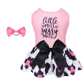 CuteBone Dog Mesh Dress Puppy Sundress Pet Outfit Summer Fashion for Small Dogs Girl Cat Clothes BF30L-D