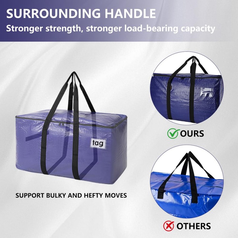 Cryster 8-Pack Heavy-Duty Clear Moving Bags – Extra Large Storage
