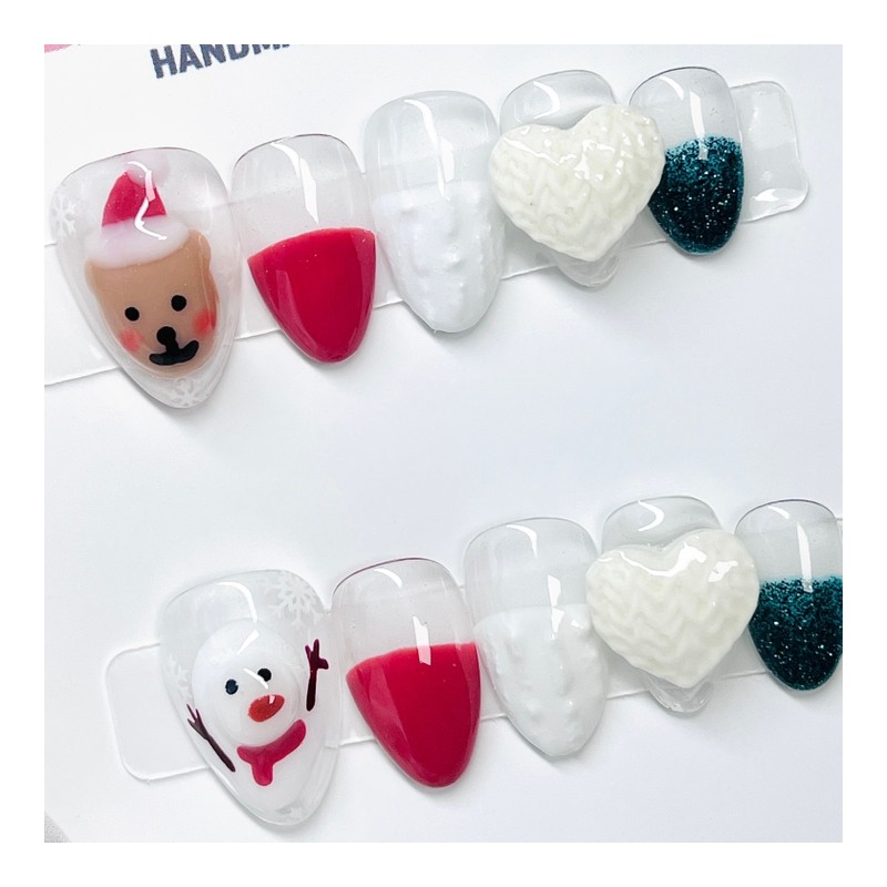 Edition 3D embo handmade nail tip - short oval /