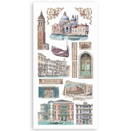 Stamperia - Paper Cut Outs for Scrapbooking, Albums, Card Making, Bullet Journalling and More, Acid Free, Double Sided, 4 Sheets, Perfect for Hobbies, Crafts, and Gifting (Venice, City of Art)
