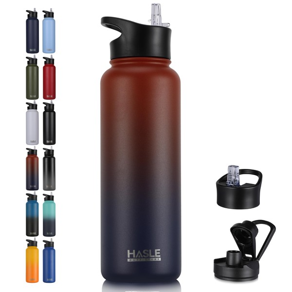 HASLE OUTFITTERS 40oz Stainless Steel Water Bottle, Vacuum Insulated Double