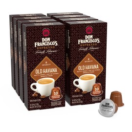 Don Francisco's Espresso Capsules, OId Havana, Intensity 8, Medium Roast - 80 count - Recyclable Aluminum Single Serve Espresso Pods, Compatible with your Nespresso Original Line Brewers