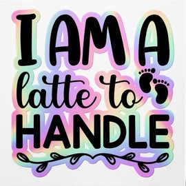 Holographic Decal Stickers of Latte to Handle Premium Waterproof Vinyl Decal Stickers for Laptop Phone Accessory Helmet Car Window Mug Tuber Cup Door Wall Decoration ANDVER3g8576aHO