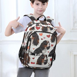 ALAZA Cute Cavalier King Charles Dog Heart Travel Laptop Backpack, 17 inch Large Laptops Backpack Business Computer Bag Casual Daypack