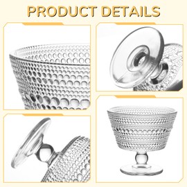 wangsdjy 8PCS Glass Dessert Bowls, 9 oz Crystal Glass Ice Cream Bowls Cups - Perfect for Dessert, Sundae, Ice Cream, Fruit, Salad, Snack, Cocktail, Condiment, Trifle (8)