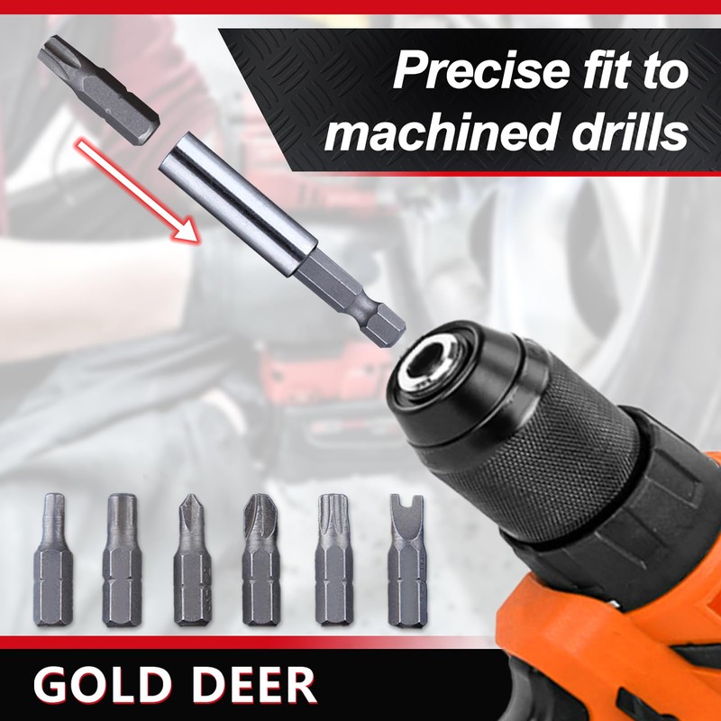 GOLD DEER 33PCS Security Torx Bit Set with Magnetic Extension