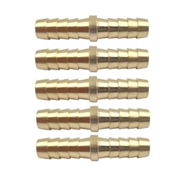 5pcs 3/8" Hose Barb Brass Hose Fitting Metals Splicer Mender Splicer Brass Hose Fitting Adapter for Water Fuel Air