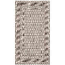 SAFAVIEH Courtyard Collection 2' x 3'7" Beige/Brown CY8477 Indoor/ Outdoor Waterproof Easy Cleaning Patio Backyard Mudroom Accent Rug