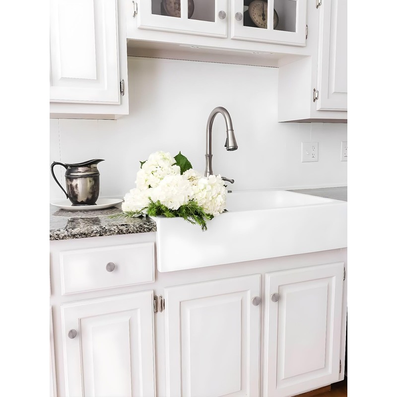 SORWDUERM 5 Pack Brushed Nickel Cabinet Knobs Satin Nickel Kitchen