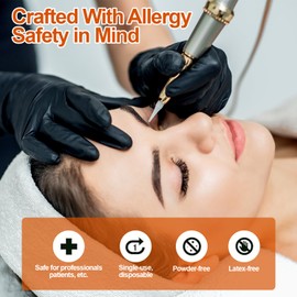 COZY CORE Black Nitrile Gloves Nitrile Chemical Resistant Medical Cooking Cleaning Disposable Black Gloves (M)