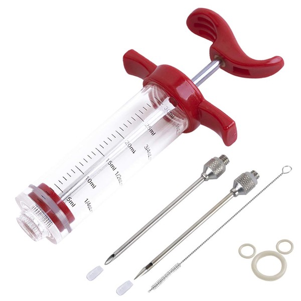 Ofargo Plastic Marinade Injector Syringe with Screw-on Meat Needle for