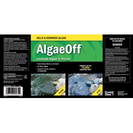 CrystalClear AlgaeOff Pond Algae Control Treatment, for Cleaner & Clearer Pond Water, EPA Registered Algaecide Treatment, Safe for Use in Ponds Containing Fish and Plants, Treats 10,000 Sq, 25 lbs