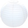 West5Products Classic Japanese Style White Round Paper Ribbed Lampshade 30cm