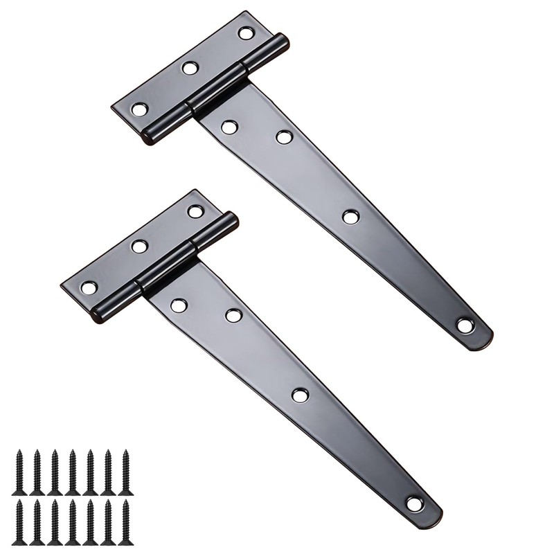 Ctyjia Pack of 2 Black T Hinges, 6 Inch (150