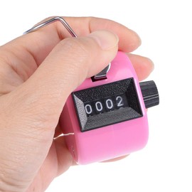 uxcell Hand Tally Counter 4 Digit Tally Counter Mechanical Palm Click Counter Count Clicker Finger Counter Manual Clicker for Event Sport Stadium Pink
