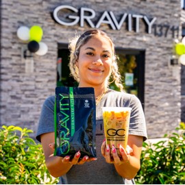Gravity Coffee, Signature Blend (Medium Roast) 12oz Bag of Whole Beans, Notes of Hazelnut and Chocolate, Bold and Smooth Flavor