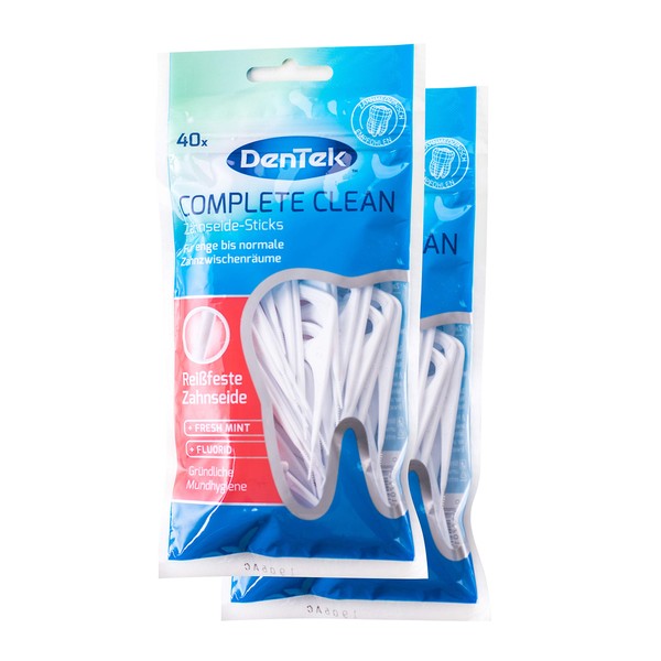 2 x DenTek Complete Clean Dental Floss Sticks