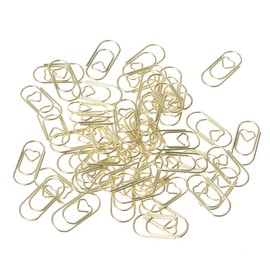 LAHONI 150 Pieces Cute Paper Clips, Mini Smooth Steel Wire Heart Shaped Paperclips Bookmark Clips for Office Supplier School Student (0.79 inch/20mm) Gold