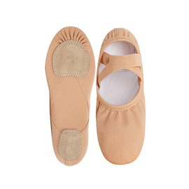 Dayrose - Zapatillas de ballet para niñas, suaves para niños pequeños/niños grandes, Beige Bronceado, 6.5 Big Kid