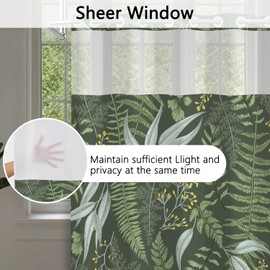 Xiazhilaio No Hook Plant Shower Curtain with Snap in Liner, 71x74 Inch
