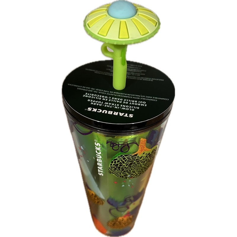 Starbucks 2024 Extraterrestrial Cold Cup with Spaceship Straw Topper 24