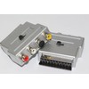2 x Silver Switched Scart Adpator to RCA Phono Video,