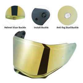 VCOROS Helmet Face Shield for Sedici Duale Mips Helmet Visor Mips Parlare For SEDICI Duale Forged Carbon Helmets Replacement (Chrome Gold)