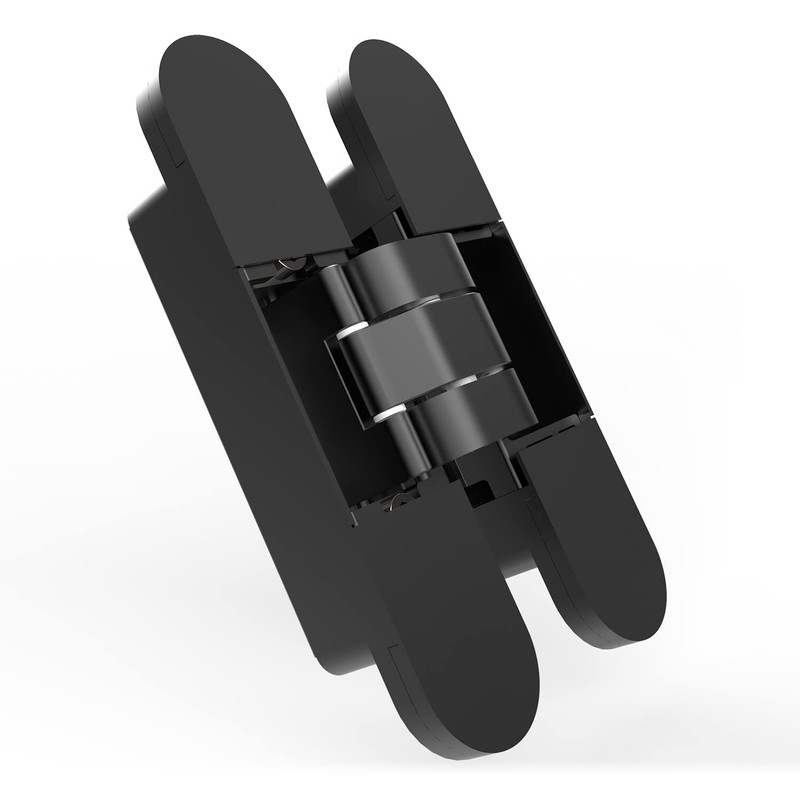 Black Invisible Door Hinge 180 Degree Swing, Heavy Duty (135lb)