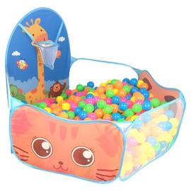 Ball Pit with Basketball Hoop - Pop Up Children Play Tent, Folding Childrens Ball Pits, Ocean Pool Baby Playpen, Gifts for Girls Boys Toddlers Playhouse Baby Crawl Playpen (BLUE)