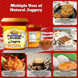 Rani Natural Jaggery (Gujarati Soft Jaggery) 32oz (2lbs) 908g Bulk Bucket ~ Gluten Friendly | Vegan | NON-GMO | Kosher | No Salt or fillers | Indian Product