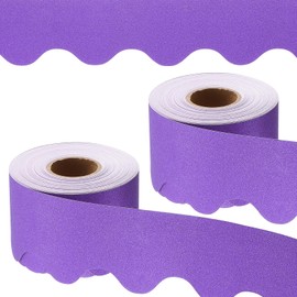 PATIKIL Glimmer Bulletin Board Border, 2 Rolls 65.6 Feet Poster Blackboard Cork Decoration Trim Wavy Borders Wall Decoration for Classroom Office Locker Dark Purple