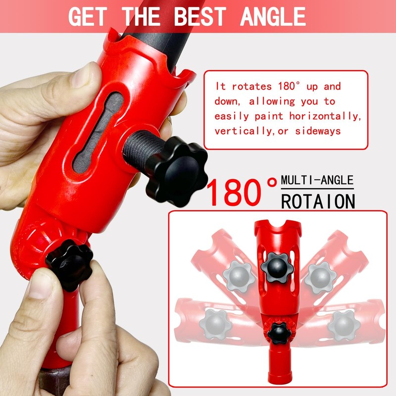 BSFRNF 180° Multi-Angle Paint Brush Extender, Extension Pole Attachments with