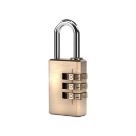 Brass Combination Lock, 3 Digit Combination Padlock Set Your own Small Combination Locks for Gym Locker Locks, Suitcase, School, Doors, Toolbox, Hasps and Storage Padlock (L)